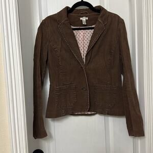 Old Navy stretch corduroy brown jacket vest size M vintage Y2K cherries